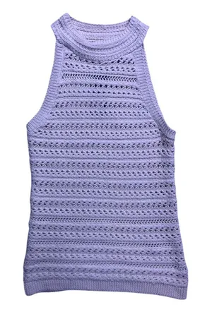 Banana Republic Organic Cotton Sweater Tank Womens‎ Small Cream Crochet Knit thumbnail 1