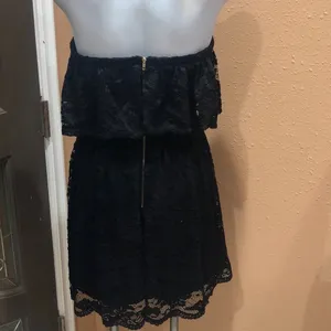 Francesca’s black lace off the shoulder dress thumbnail 4