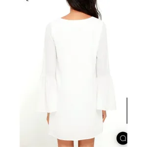 🔥🔥 5/$25 sale 🔥🔥 Lulu’s Far Wanderings Ivory Long Sleeve Shift Dress size small thumbnail 4