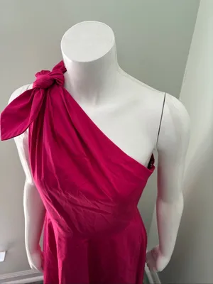 Kate Spade Poplin One-shoulder Sabrina Dress Color Rosa Plum Size 6 NEW thumbnail 7