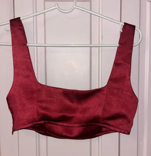 Princess Polly Huxley Top-Burgundy thumbnail 2