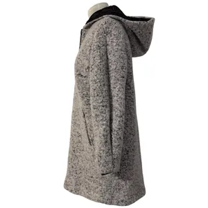 TOPSHOP Abigail Gray Boucle Hooded Wool Blend Coat Size‎ 6 Classic Warm Winter thumbnail 2