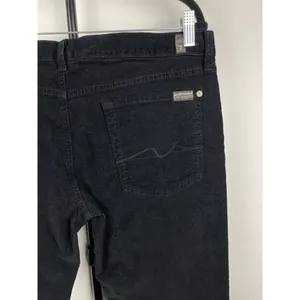 7 For All Mankind Black Roxanne Corduroy Mid Rise‎ Jeans Size 32 thumbnail 3