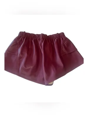NWOT Free People Star Dust Faux Leather Short Pull On Burgundy Medium thumbnail 9