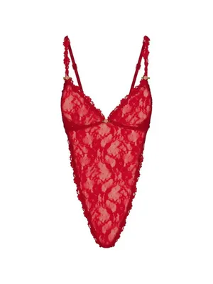 Skims (G15) Stretch Lace Teddy 🔥🔥 | Color Cranberry | Size Large thumbnail 2