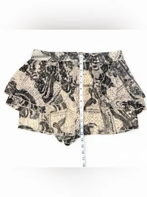 Roommates Y2K Beige & Black Floral & Paisley Print Skort Sz S thumbnail 3
