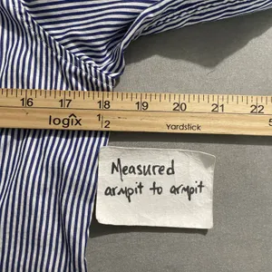 Tommy Hilfiger Button Up Shirt Size M Blue Striped Oxford Prep Classic Academia thumbnail 10