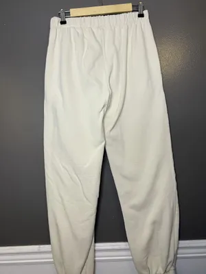 Brandy Melville Sweatpants Womens 160/84A White Fleece Jogger Elastic Waist thumbnail 5