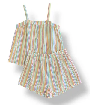 Nasty Gal Cotton Stripe Cami and Shorts Pajama Set Size‎ US 4 thumbnail 1