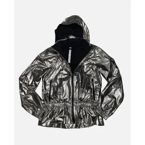 Lululemon X Barrys‎ Women's Titanium Foil Stronger As One Hooded Jacket Size 0 thumbnail 6