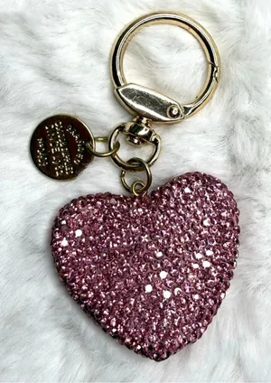 Fashion Rhinestone Heart Keychain Crystal Handbag Purse Bag charm thumbnail 1