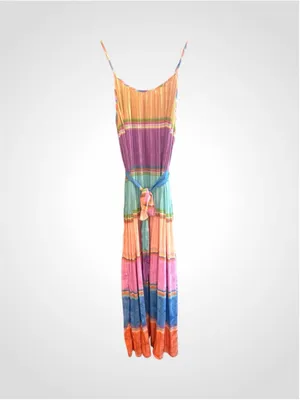 Current Air Pleated Color Block Cami Dress Size M thumbnail 2