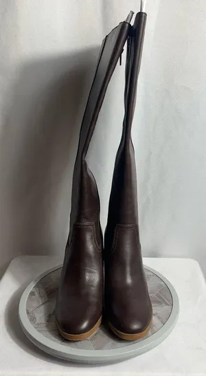 Giani Bernini Odettee Brown Tall Leather Block Heel Boots Size 8M thumbnail 3