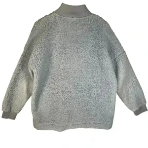 Aerie‎ Women’s Light Blue Dream Sherpa Quarter Zip Oversized Cozy Sweatshirt S thumbnail 2