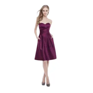 Bill Levkoff Purple Satin Strapless Sweetheart Dress Size 10 Formal Wedding EUC thumbnail 7