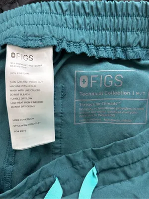 Figs Women’s Medium Tall Teal Drawstring Cargo Tapered Straight Leg thumbnail 5