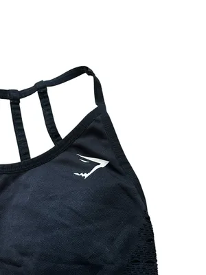Gymshark Black Sports Bra Strappy Back Athletic Workout Wear Activewear Yoga thumbnail 2