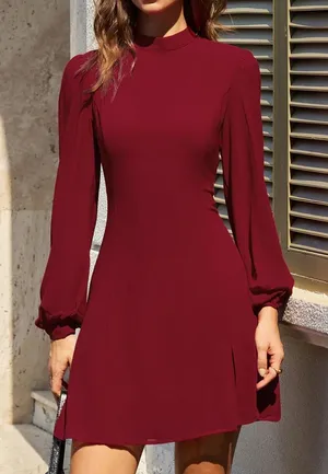 Rihoas Red Mock Neck See thumbnail 1