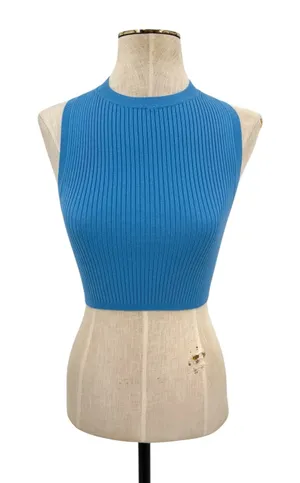 Aritzia Wilfred Reso Sweater Ribbed Cropped Knit Tank Top Blue Size XS thumbnail 1