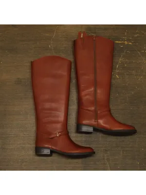NWT On 34th Womens Firesse Riding Boots 10019685500 Cognac Leather Brown 6.5\M thumbnail 3