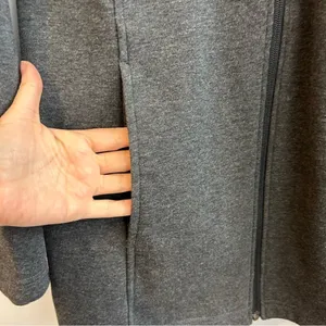 Lands End Soft Shell Hooded Grey Zip Up Fleece Lined Jacket Size XS thumbnail 10