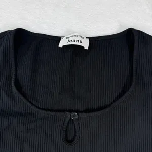 Reformation‎ Jeans Womens Black Ribbed Keyhole Bell Sleeve Mini Dress Size S USA thumbnail 5