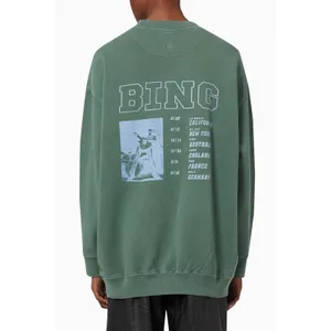 Anine Bing Sweatshirt Womens S Green Harvey Tour Graphic Organic Cotton Pullover thumbnail 2