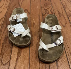 Birkenstock Mayari Graceful Pearl White Womens Birko-Flo EU 36 thumbnail 1