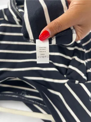 LOFT Navy & White Striped Wide Boatneck‎ Top thumbnail 8