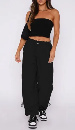 NEW Baggy Cargo Pants y2k Parachute Pants Wide Leg 2X thumbnail 5