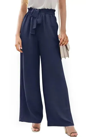 High Rise Elastic Waist Palazzo Pants For Women, Size-M-L-XL thumbnail 1