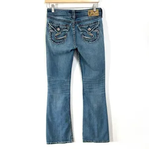Silver Jeans Suki Surplus‎ Bootcut Women 26x32 Blue Denim Mid Rise Medium Wash thumbnail 2