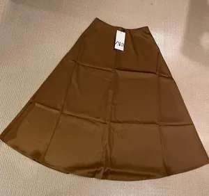 Zara A-line Midi Satin Skirt Size XS thumbnail 3