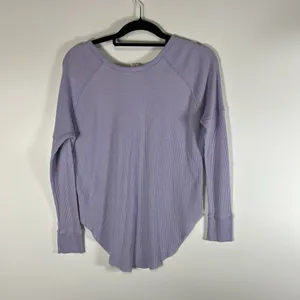 Aritzia TNA Size XXS Alder Thermal Waffle Knit Long Sleeve‎ Lilac Purple Casual thumbnail 10