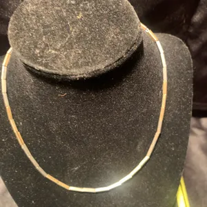 Small silver tone collar necklace thumbnail 2