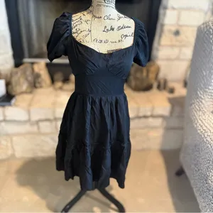 SHEIN Black Sweetheart Puff Sleeve Mini Sundress thumbnail 10