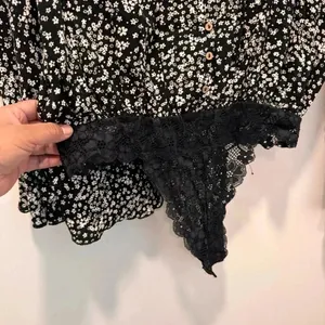 Free‎ People Ditsy Floral Black Lace Bodysuit Dramatic Ruffle Long Sleeve… thumbnail 7