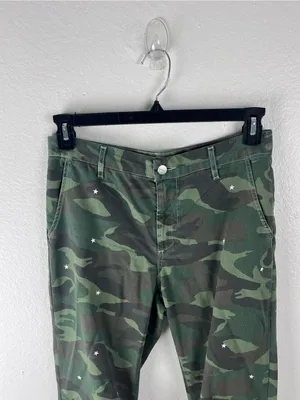 SUNDRY No. 95 Green Camo Stars Joggers Size 27 Casual Glamping Boho Hunting thumbnail 12