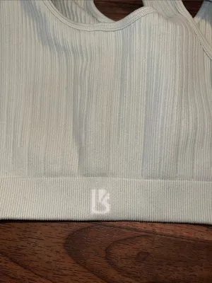 BuffBunny Ribbed Scoop Crop Tank - Light Green Medium thumbnail 5