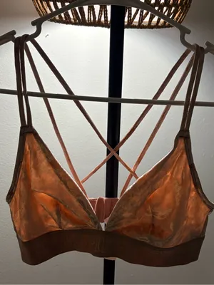 Velvet Strappy Bralette - Rose Gold thumbnail 2