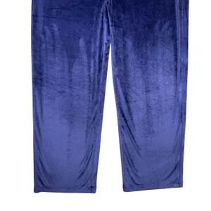 Vuori Womens Wide Leg Corduroy Velour Pants Indigo Blue Drawstring Lounge Large thumbnail 4