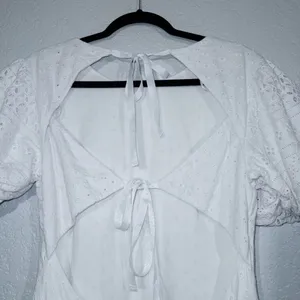 Free People White Apricot Rose Eyelet Mini Dress Size Small thumbnail 9