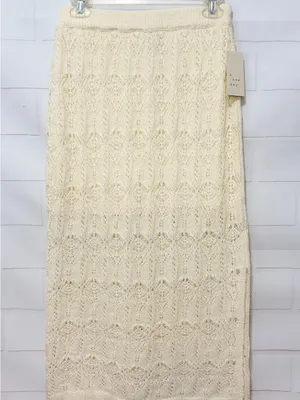 A New Day Crochet Midi Skirt in Cream Size Small NWT thumbnail 4
