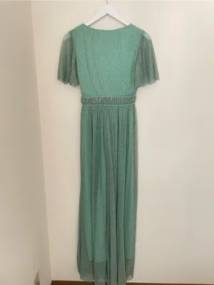 JessaKae Darling Dashwood Maxi Dress in Jade Metallic Sparkle Size Small thumbnail 5