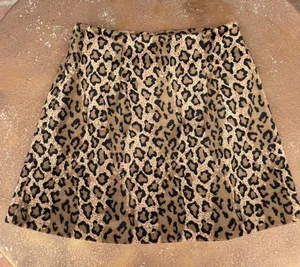 Free People Vintage retro cheetah Leopard print fuzzy mini skirt sz s / 26 thumbnail 1