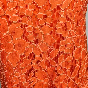 NBD Revolve Lace Overlay Floral Halter Dress Sz S Orange Mini A-Line Ribbon Tie thumbnail 4