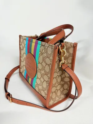 COACH Dempsey Tote 22 In Signature Jacquard With Stripe And Coach Patch C5637 thumbnail 2