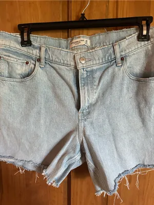 Abercrombie & Fitch Light Blue Denim Cutoff Shorts Size 34 14 low rise 90s thumbnail 4