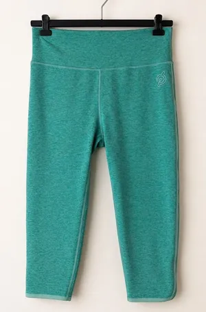 Peloton‎ Leggings Women XL Teal Space Dye High Rise Crop Capri Stripe Athleisure thumbnail 1