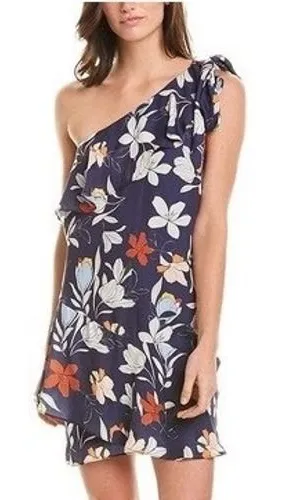 Parker Moon Dance Shift Dress Womens M Navy Floral Boho Romantic Feminine Party thumbnail 1